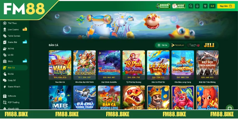 Bắn Cá FM88 Trực Tuyến: Cược Càng To Thưởng Càng Khủng Tổng hợp những ưu điểm tạo nên tên tuổi của sảnh bắn cá trực tuyến tại FM88